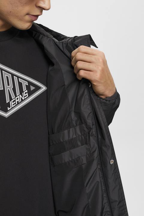 miehet Esprit musta kevyt sadetakki hupulla takit 82T6764