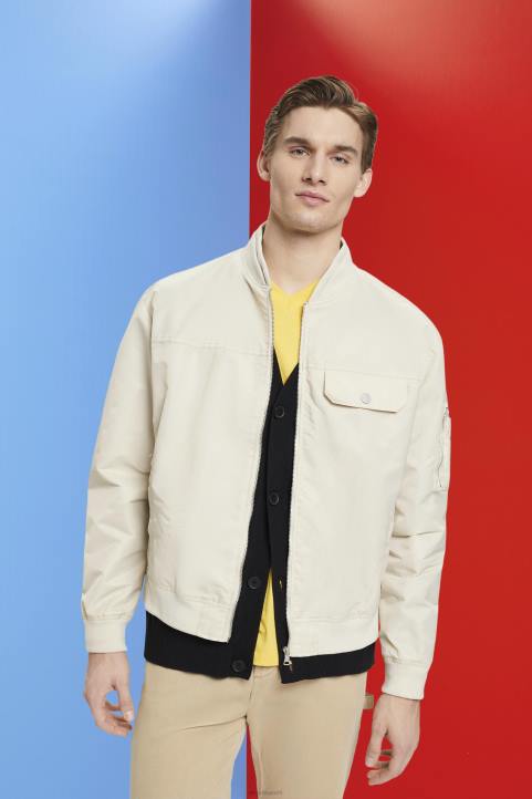 miehet Esprit vaalea taupe Bomber takki takit 82T6677