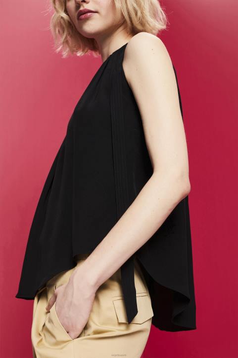 naiset Esprit musta halterneck toppi alkuun 82T6223