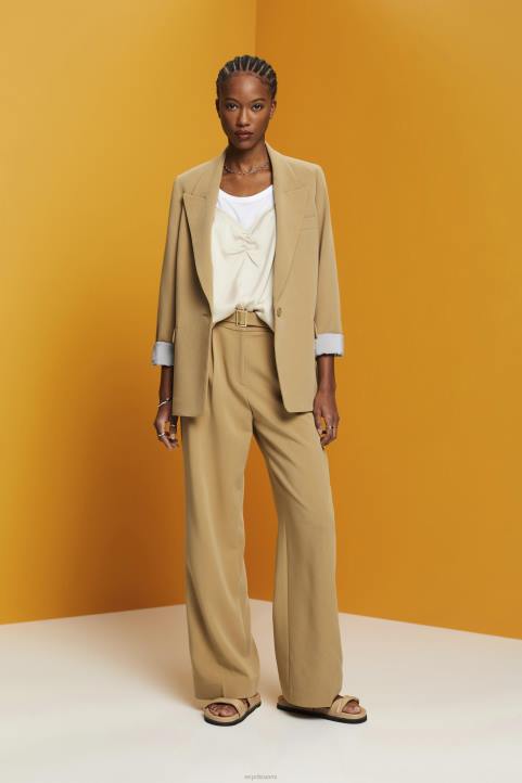 naiset Esprit vaalea taupe satiininauhallinen toppi alkuun 82T6355