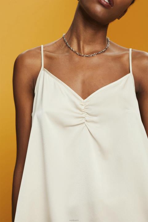 naiset Esprit vaalea taupe satiininauhallinen toppi alkuun 82T6355