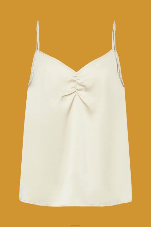 naiset Esprit vaalea taupe satiininauhallinen toppi alkuun 82T6355