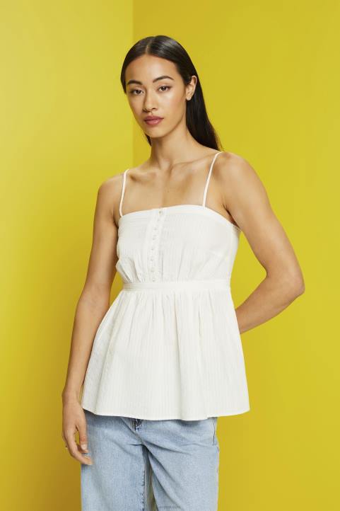 naiset Esprit valkoinen kuvioitu cami-toppi alkuun 82T6224