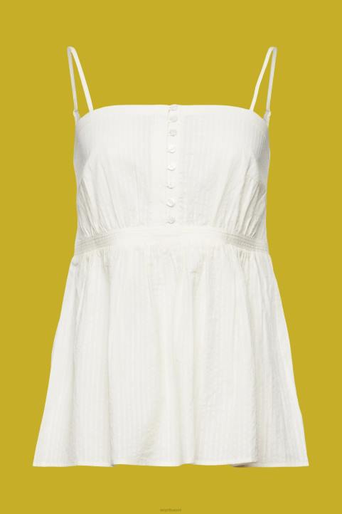 naiset Esprit valkoinen kuvioitu cami-toppi alkuun 82T6224