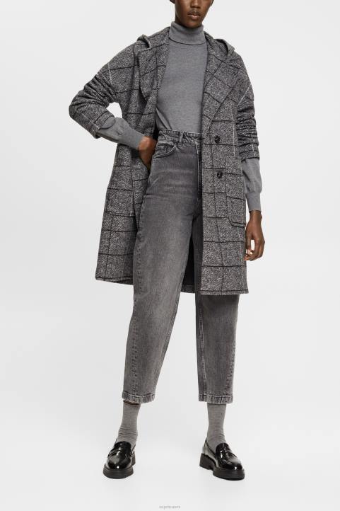 naiset Esprit musta keskipesu banaanimalliset farkut, joissa epäsymmetrinen vyötärönauha denim 82T6339