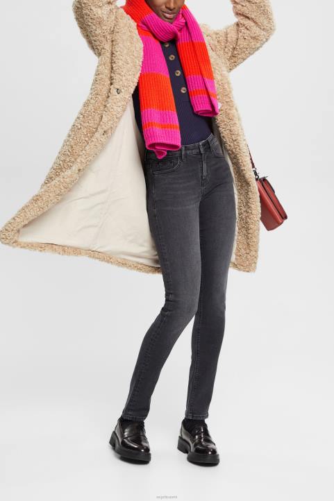 naiset Esprit musta keskipesu keskikorkeat slim fit stretchfarkut denim 82T6340