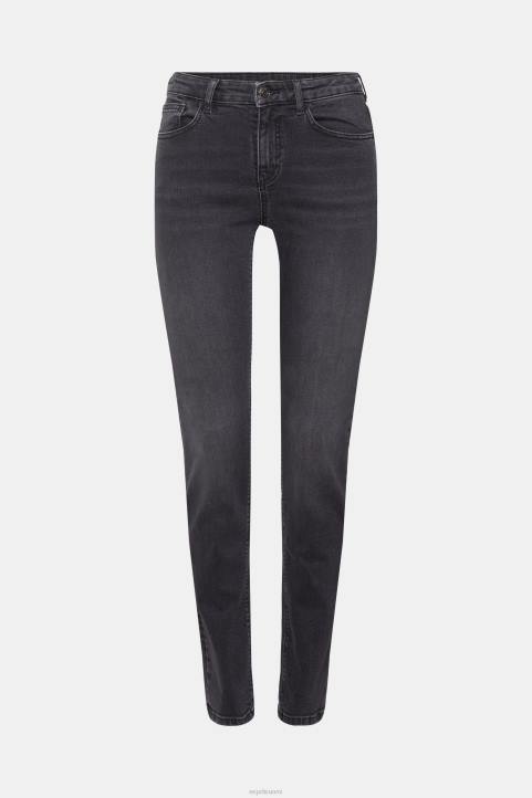 naiset Esprit musta keskipesu keskikorkeat slim fit stretchfarkut denim 82T6340