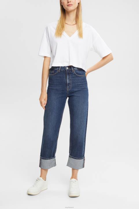 naiset Esprit sininen keskipesu keskikorkeat rennon mallit farkut denim 82T6325