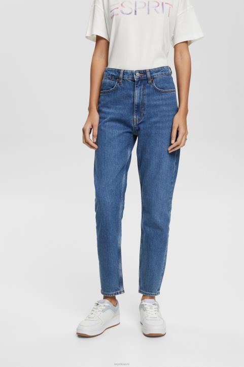 naiset Esprit sininen keskipesu korkeat mom farkut denim 82T6526