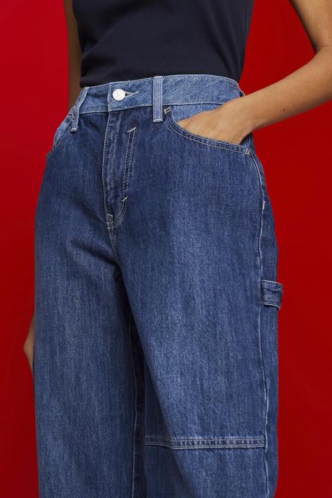 naiset Esprit sininen tumma pesu farkut 90-luvun mallissa denim 82T6300