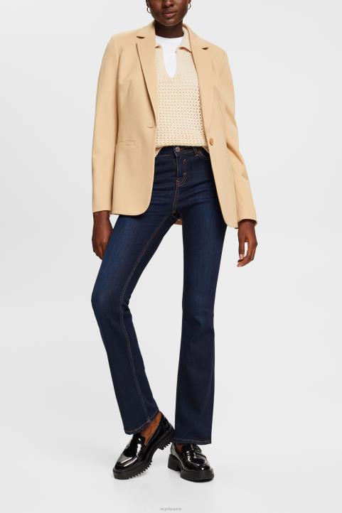 naiset Esprit sininen tumma pesu korkeat, kapeat bootcut-farkut denim 82T6338