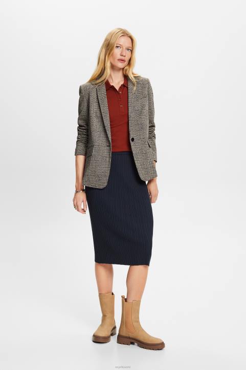 naiset Esprit bensa sininen joustinneulottu midihame hameet 82T621