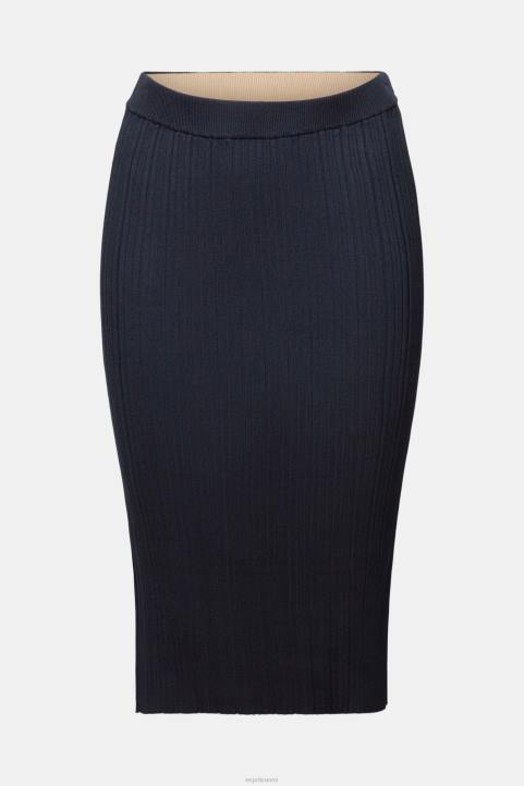 naiset Esprit bensa sininen joustinneulottu midihame hameet 82T621