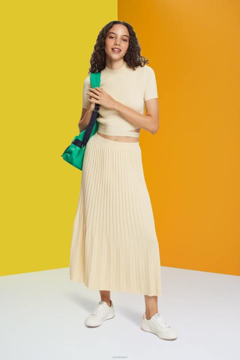 naiset Esprit hiekka laskostettu midihame hameet 82T6483