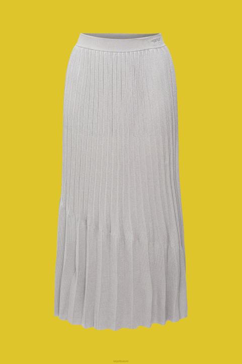 naiset Esprit keskiharmaa laskostettu midihame hameet 82T6481