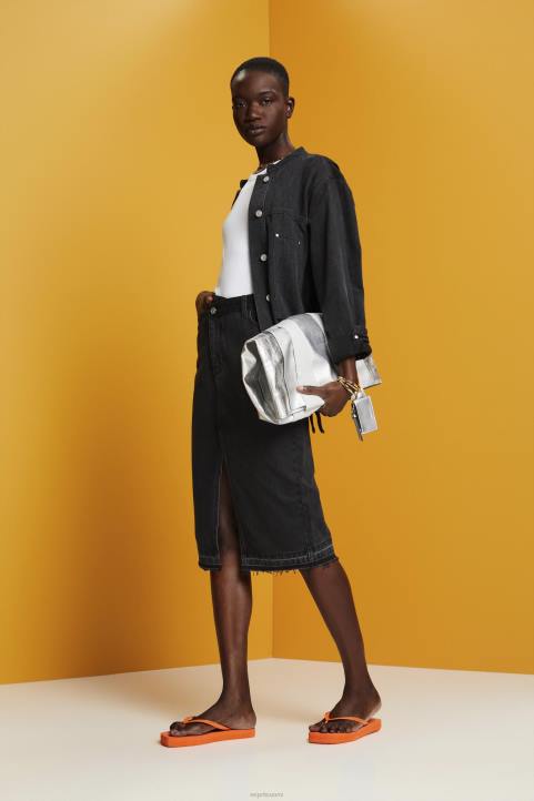 naiset Esprit musta keskipesu midihame, jossa epäsymmetrinen vyötärönauha hameet 82T6208