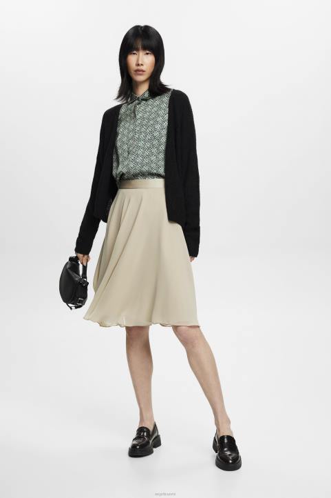 naiset Esprit pölyisen vihreä polvipituinen sifonkihame hameet 82T6279