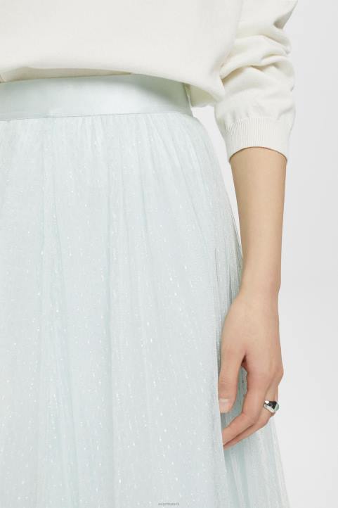 naiset Esprit vaalean vesivihreä midi-hame glitterefektillä hameet 82T6268