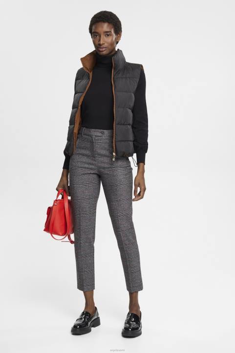 naiset Esprit antrasiitti korkeat ruudulliset housut housut & housut 82T6249