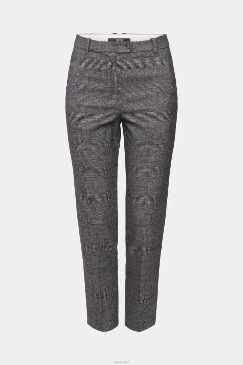 naiset Esprit antrasiitti korkeat ruudulliset housut housut & housut 82T6249