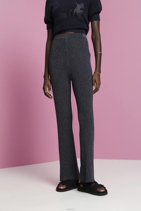 naiset Esprit laivasto kimaltelevat neulotut housut housut & housut 82T6259