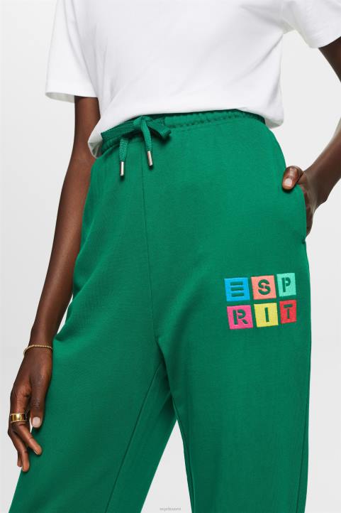 naiset Esprit tummanvihreä verryttelyhousut logolla, luomupuuvillaa housut & housut 82T65