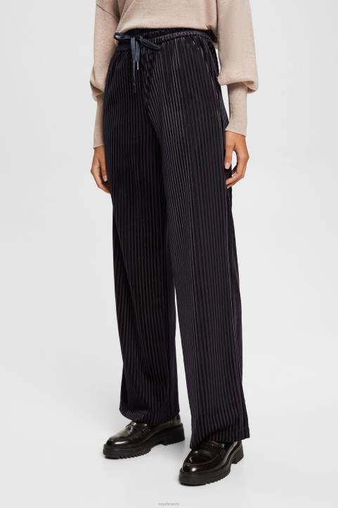 naiset Esprit musta leveät raidalliset lenkkeilyhousut lenkkeilijät 82T6422