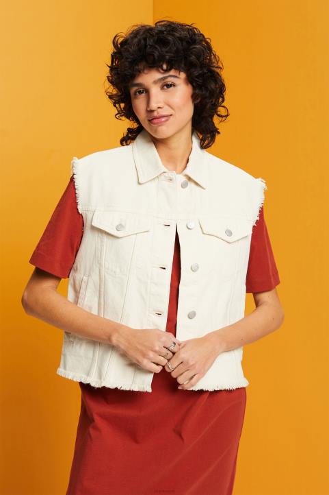 naiset Esprit jäätä rispaantunut denim liivi liivi 82T662