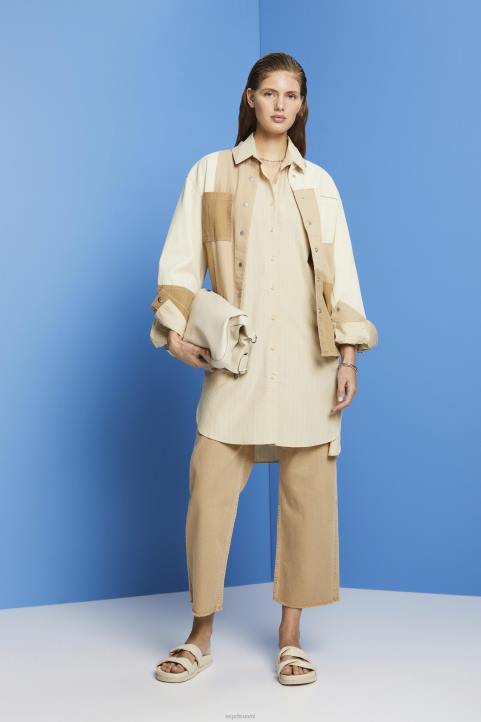 naiset Esprit beige raidallinen paitamekko, 100 % puuvillaa mekot 82T6278