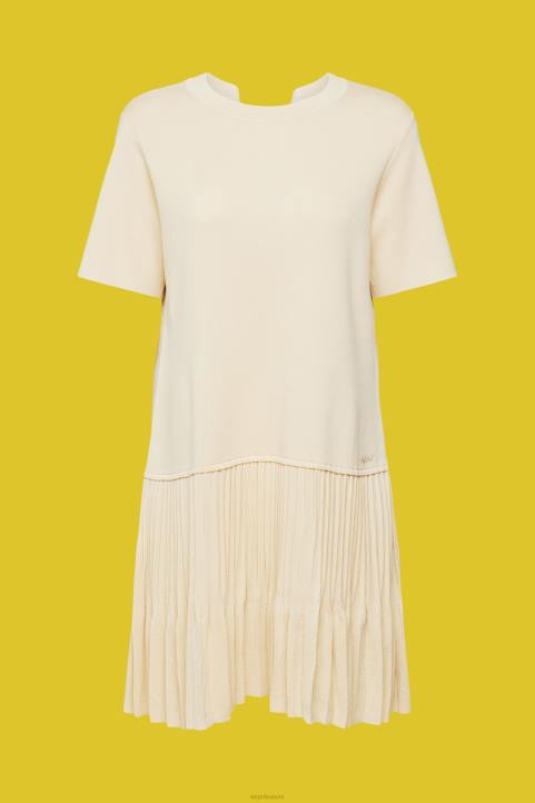 naiset Esprit hiekka laskostettu peplum mekko mekot 82T6489