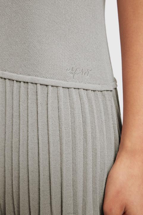 naiset Esprit keskiharmaa laskostettu peplum mekko mekot 82T6487