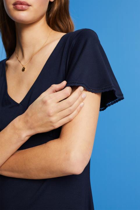 naiset Esprit laivasto jersey-mekko kellohihoilla mekot 82T664