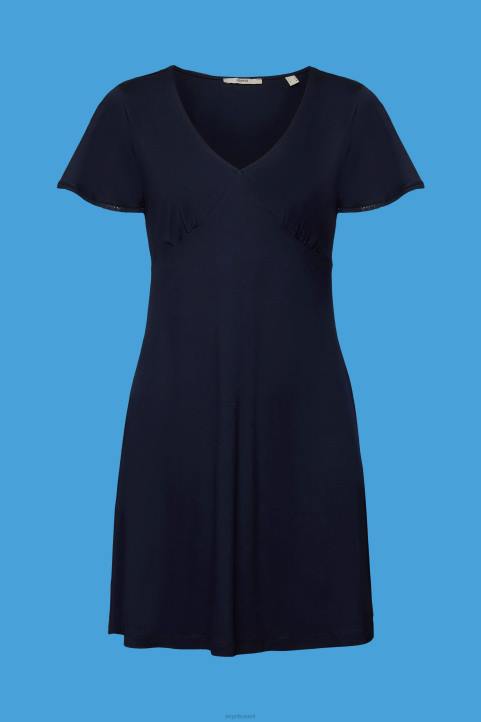 naiset Esprit laivasto jersey-mekko kellohihoilla mekot 82T664