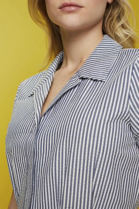 naiset Esprit laivasto seersucker paitamekko, 100% puuvillaa mekot 82T6179