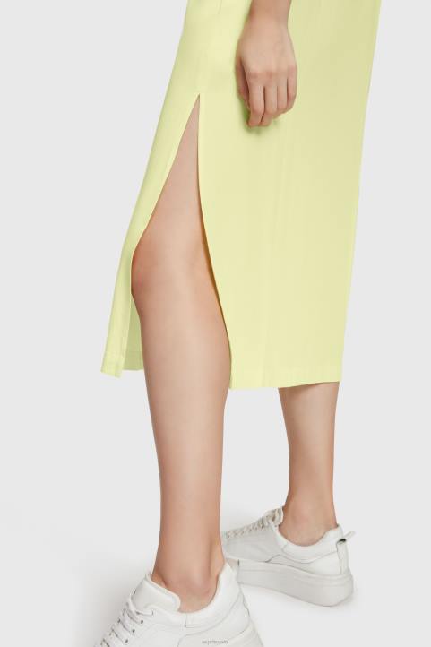 naiset Esprit limen keltainen rayon silkkitankkimekko mekot 82T6452