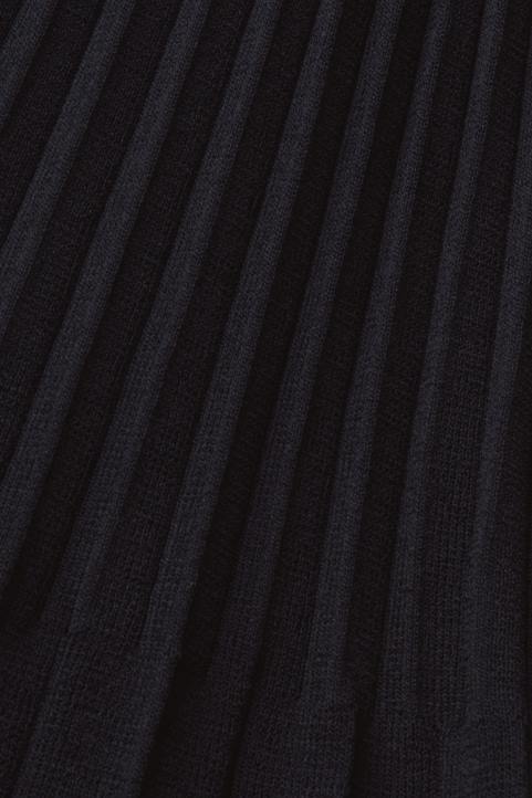 naiset Esprit musta laskostettu minimekko, jossa pitkät hihat ja pyöreä kaula-aukko mekot 82T6127