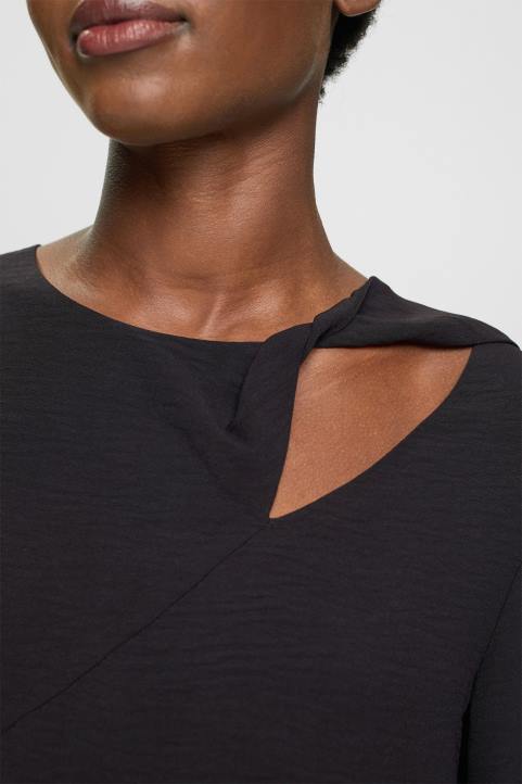 naiset Esprit musta minimekko leikkauksella mekot 82T6429