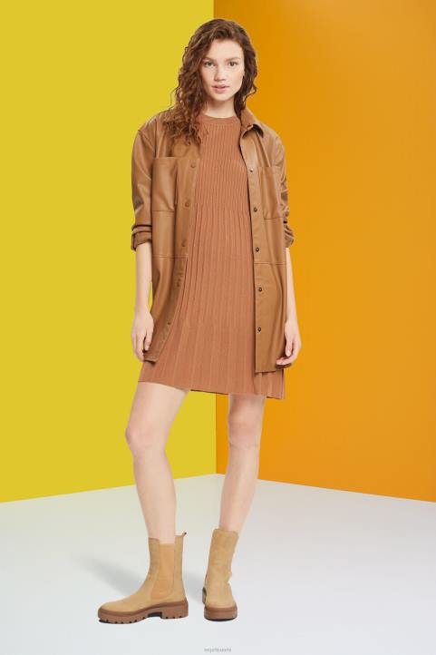 naiset Esprit ruskea laskosmallinen ja leveä mekko mekot 82T6382