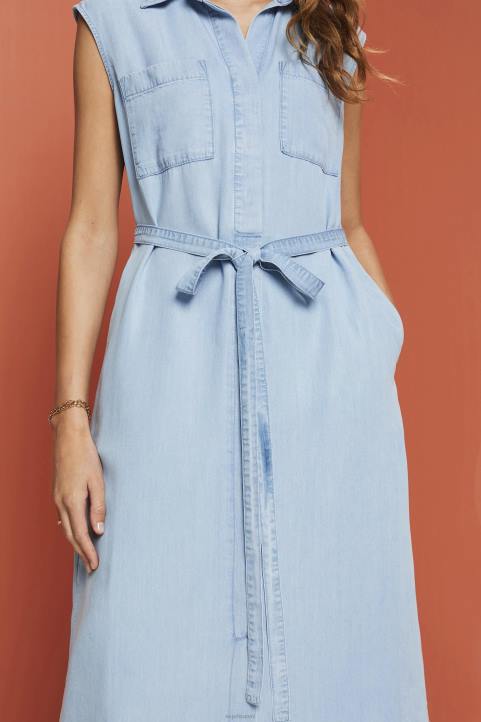 naiset Esprit sininen valo pesu mekot kudotut mekot 82T6181