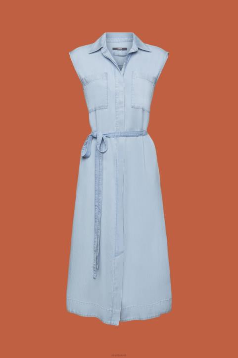 naiset Esprit sininen valo pesu mekot kudotut mekot 82T6181