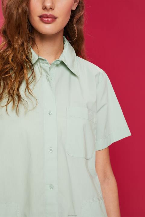 naiset Esprit sitrushedelmän vihreä minipaitamekko, 100% puuvillaa mekot 82T665