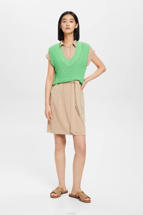 naiset Esprit taupe V-kaula-aukkoinen midi-mekko mekot 82T674