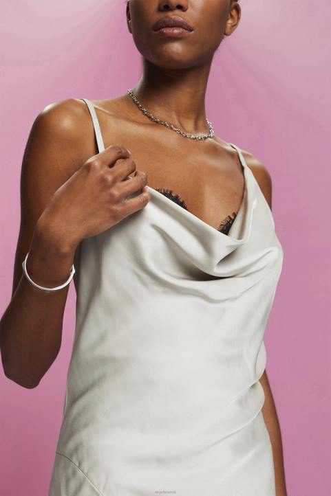 naiset Esprit vaalean harmaa pitsinen midimekko, lenzing ecovero mekot 82T6216