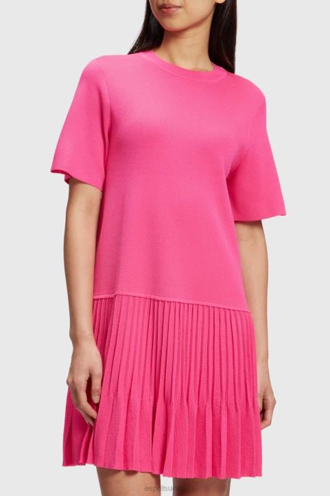 naiset Esprit vaaleanpunainen fuksia laskostettu peplum mekko mekot 82T6380