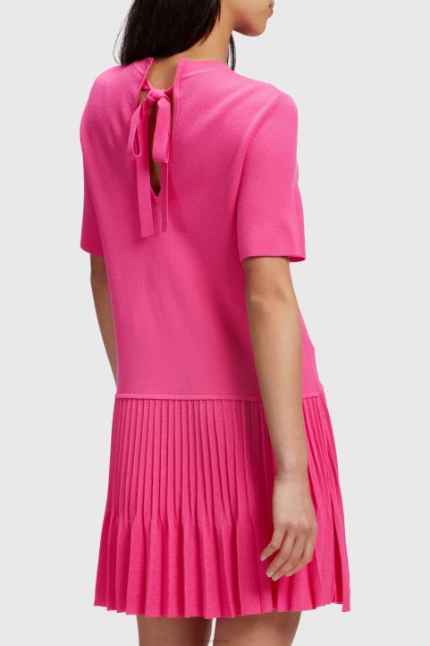 naiset Esprit vaaleanpunainen fuksia laskostettu peplum mekko mekot 82T6380