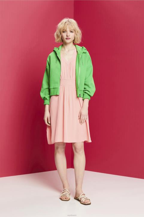 naiset Esprit vaaleanpunainen minimekko, jossa smokkivyötärö mekot 82T6229