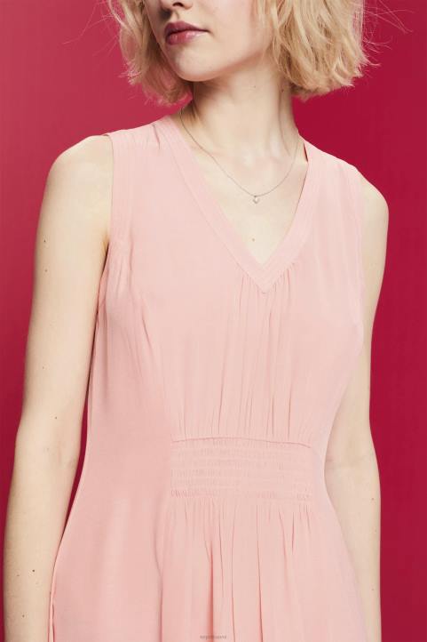 naiset Esprit vaaleanpunainen minimekko, jossa smokkivyötärö mekot 82T6229