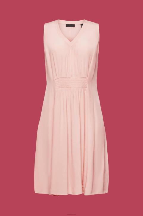 naiset Esprit vaaleanpunainen minimekko, jossa smokkivyötärö mekot 82T6229