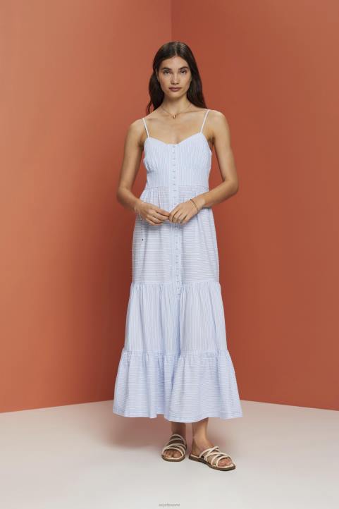 naiset Esprit vaaleansininen nauhallinen maximekko mekot 82T6233