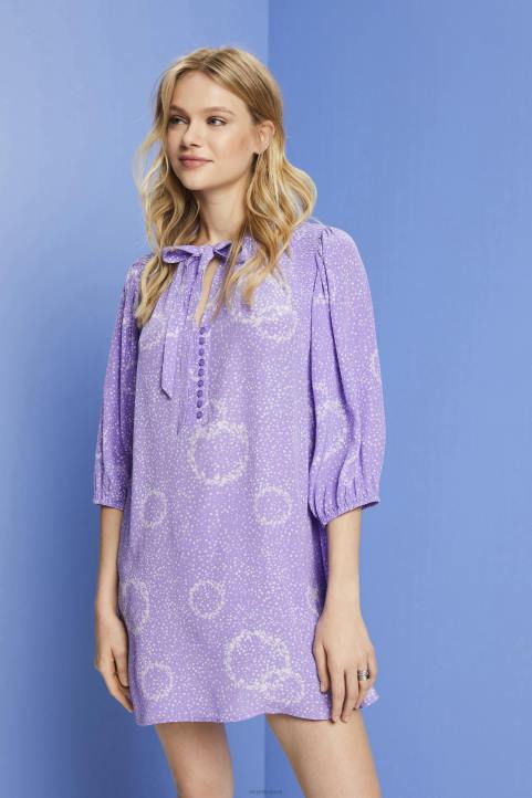 naiset Esprit valkoinen kuviollinen minimekko, jossa rusetti mekot 82T6230